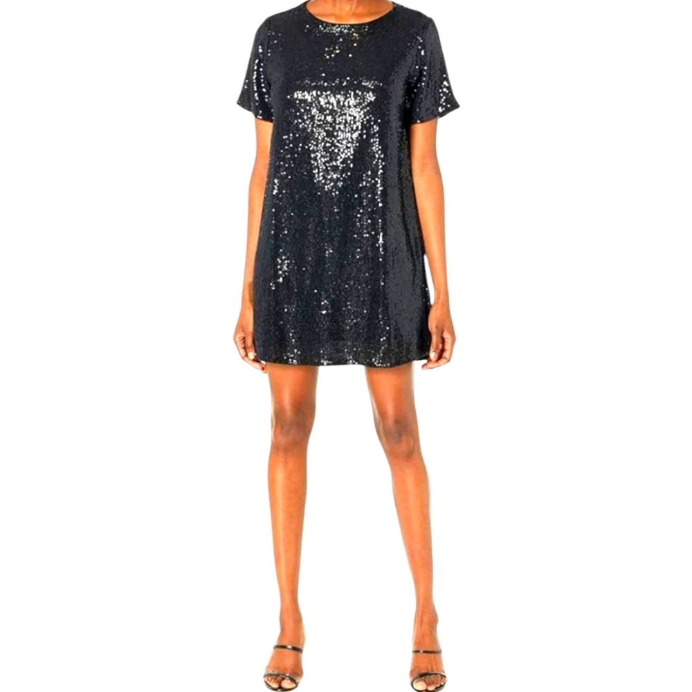 Sugar Lips Black Sequin Mini Dress Size M